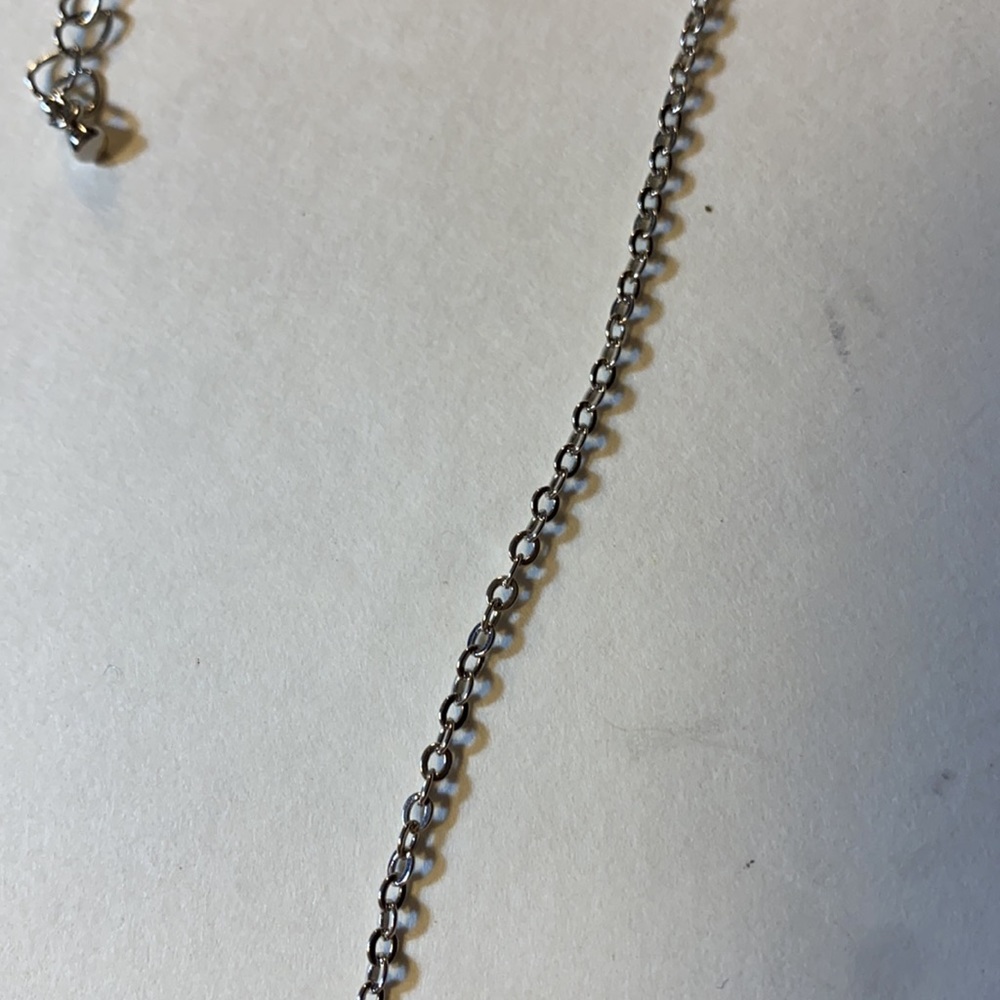 Lia Sophia Crystal Bouquet Silver Chain Green-ish Off White Crystals NWT 16”-19” - Picture 5 of 5